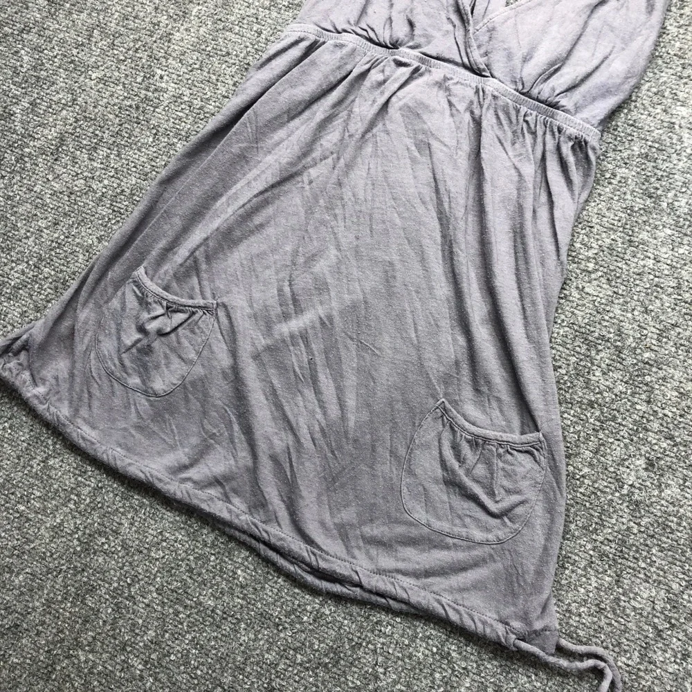 American Eagle Outfitters Gray Halter Babydoll Top T-Back Pockets Womens S/P